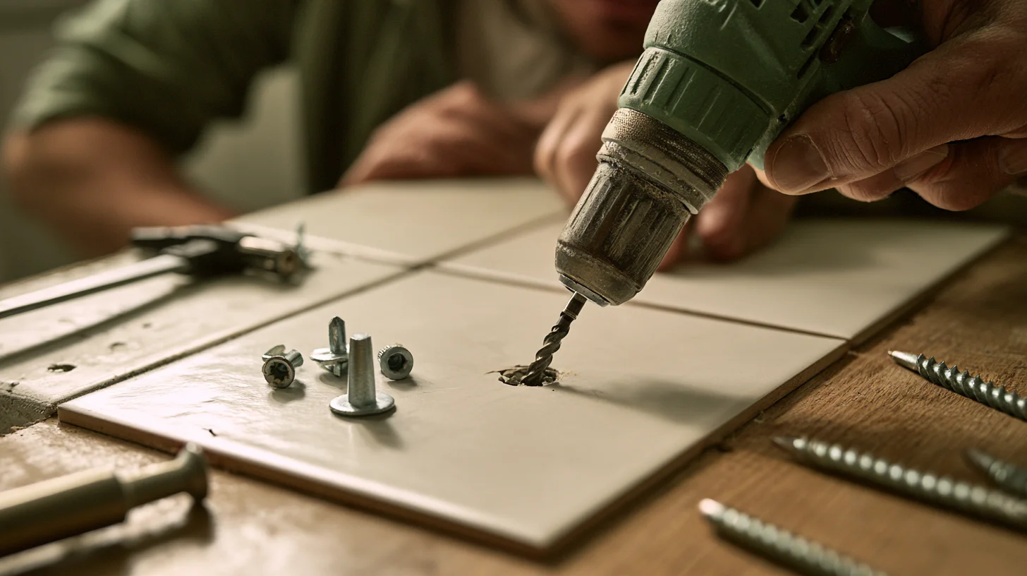 Common tile drilling problems including chipped tile and slipping drill bit
