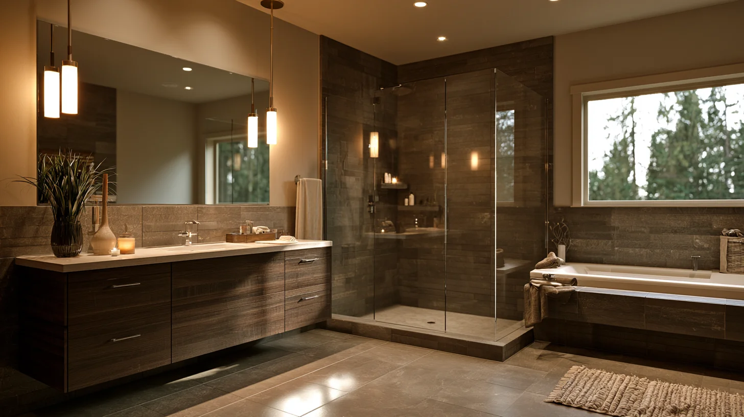 Portland bathroom remodel showing different renovation finishes and project scopes